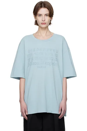 Maison Margiela Blue Embroidered Logo T-shirt