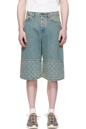 Marine Serre Blue Moon Laser Denim Shorts