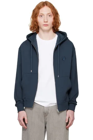 Maison Kitsuné Navy Bold Fox Head Comfort Zipped Hoodie
