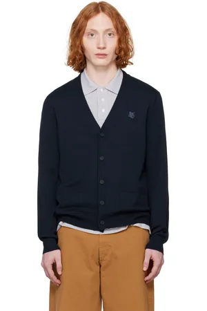 Maison Kitsuné Navy Bold Fox Head Patch Regular Cardigan
