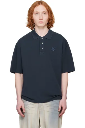 Maison Kitsuné Navy Bold Fox Head Patch Oversize Polo