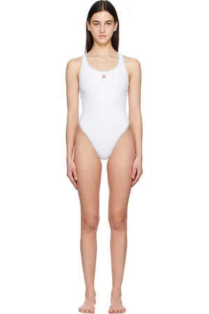 Casablanca White Jacquard Monogram Swimsuit