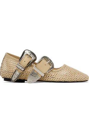 TOGA PULLA SSENSE Exclusive Beige Crochet Net Jet Ballerina Flats