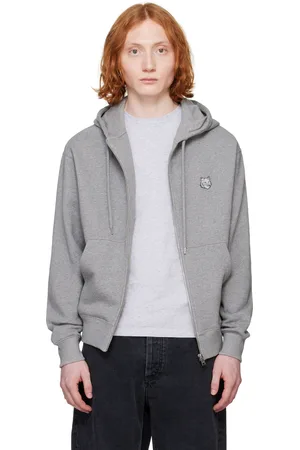 Maison Kitsuné Gray Bold Fox Head Comfort Zipped Hoodie