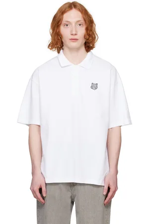 Maison Kitsuné White Bold Fox Head Patch Oversize Polo