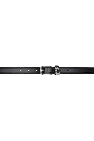 WOOYOUNGMI Black Logo Leather Belt