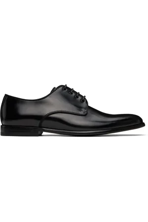 Dolce & Gabbana Black Brushed Calfskin Derbys
