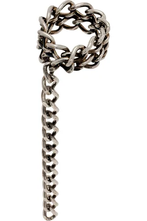 DRIES VAN NOTEN Silver Curb Chain Ring