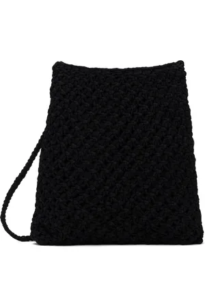 SONG FOR THE MUTE Black Large Macrame Bag