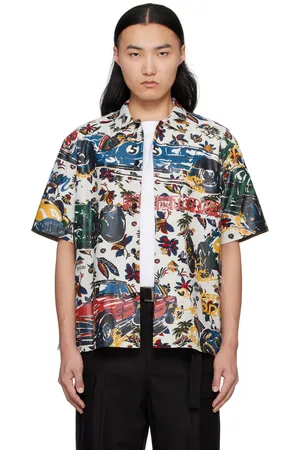 SACAI White Car Race Tropical Print Shirt