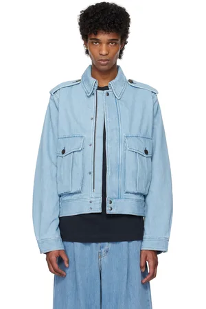 DRIES VAN NOTEN Blue Epaulets Denim Jacket