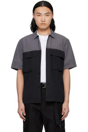 SACAI Black & Gray Garment Dye Shirt