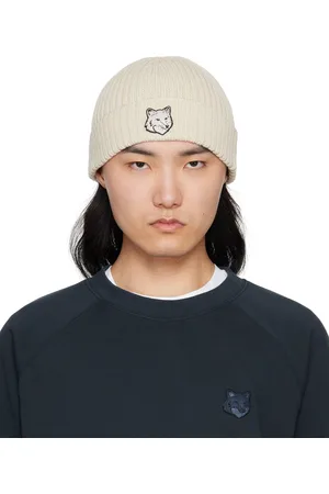 Maison Kitsuné Beige Fox Head Beanie