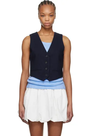 Msgm Navy Button Vest