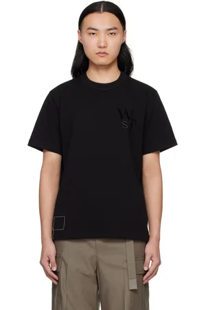 SACAI Black WTAPS Edition Flock Print T-shirt