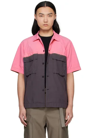 SACAI Pink & Gray Garment Dye Shirt