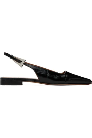 PARIS TEXAS Black Bettina Slingback Ballerina Flats