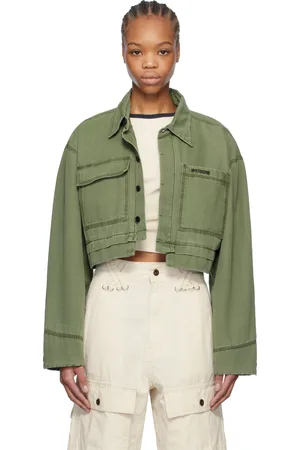 We11 Done Khaki Cropped Work Jacket