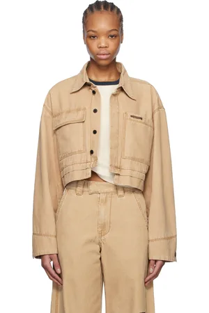 We11 Done Beige Cropped Work Jacket