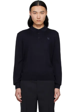 Maison Kitsuné Navy Bold Fox Head Patch Polo