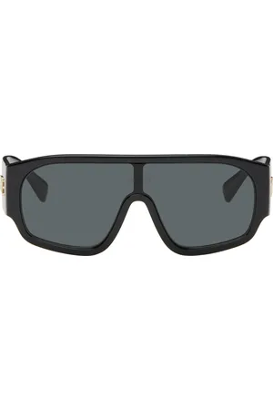 VERSACE Black Shield Acetate Sunglasses