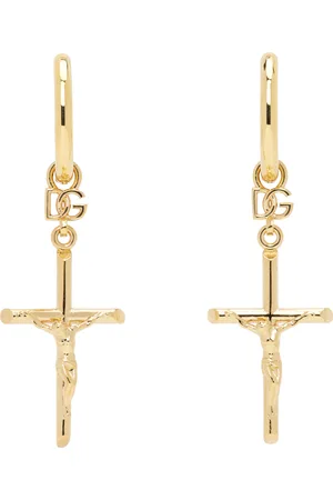 Dolce & Gabbana Gold DNA Cross Earrings