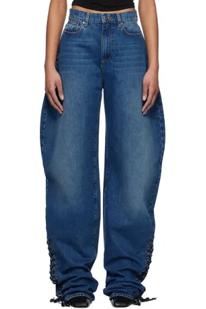 Monot Blue Baggy Lace Up Jeans