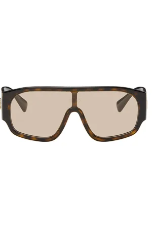 VERSACE Brown Shield Acetate Sunglasses