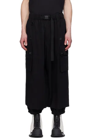 Y-3 Black M Washed Twill Cargo Pants