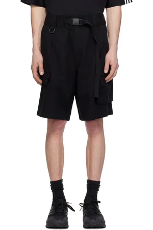 Y-3 Black Twill Cargo Shorts