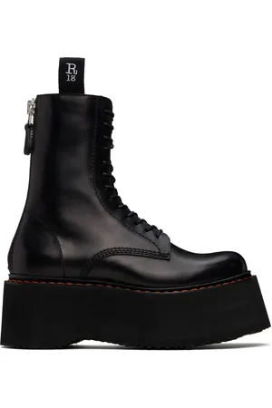 R13 Black Double Stack Boots