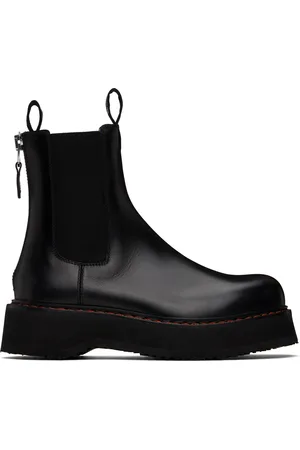 R13 Black Single Stack Chelsea Boots
