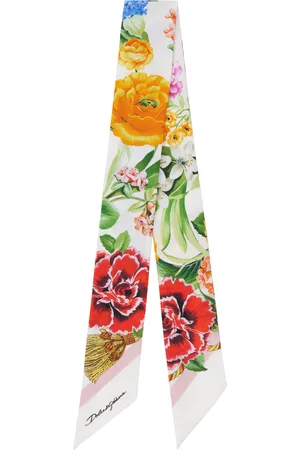 Dolce & Gabbana Multicolor Floral-Print Twill Head Scarf