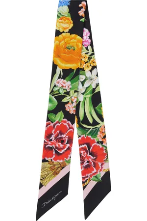 Dolce & Gabbana Multicolor Floral-Print Twill Head Scarf