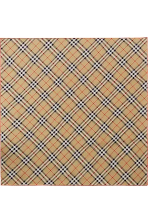 Burberry Beige Check Silk Scarf