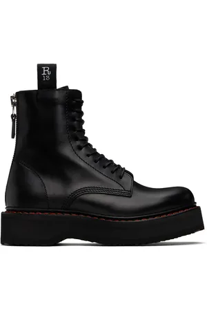 R13 Black Single Stack Boots