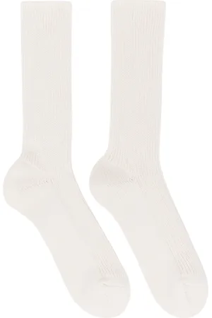 Auralee Off-White Cotton Cashmere Low Gauge Socks