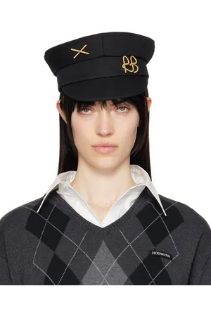 Ruslan Baginskiy Black Embellished Baker Boy Cap