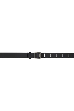 YOKE Black Narrow Leather Belt