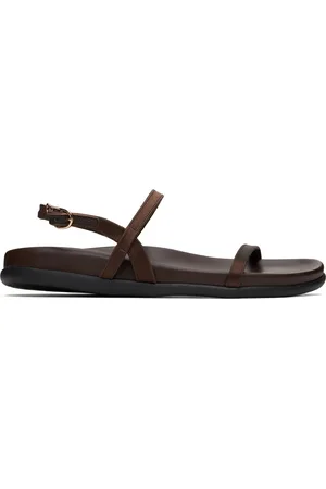 Ancient Greek Sandals Brown Evriali Footbed Sandals
