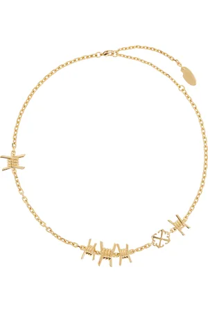 OFF-WHITE Gold Barbed Wire Motif Necklace
