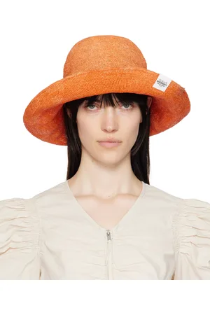 Ruslan Baginskiy Orange Straw Bucket Hat