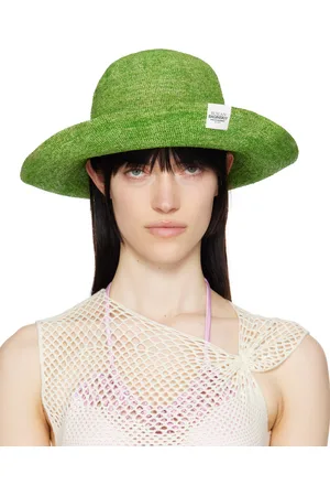 Ruslan Baginskiy Green Straw Bucket Hat
