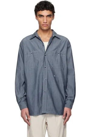 NANAMÍCA Navy Regular Collar Chambray Shirt
