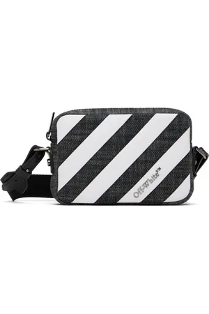 OFF-WHITE Black & White Diagonal Quilted Camera Bag