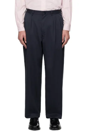 NANAMÍCA Navy Double Pleat Chino Trousers