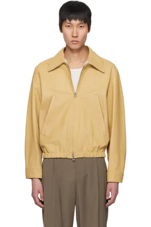 YOKE Tan Zip Leather Jacket