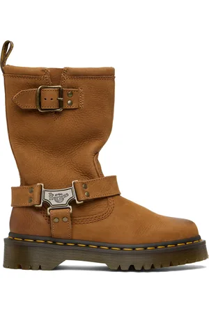 Dr. Martens Tan Anistone Hi Leather Biker Boots
