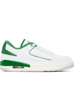 Nike White & Green Jordan 2/3 Sneakers