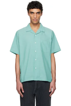 NANAMÍCA Green Open Collar Panama S/S Shirt